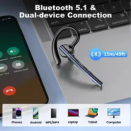 Професійна Bluetooth-гарнітура New Bee M54 чорний - мініатюра 5