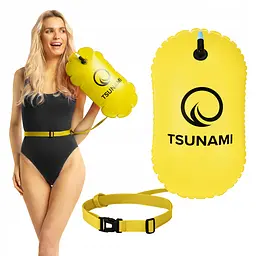 Буй для плавання TSUNAMI Basic надувний Yellow (P-5907739316806) - мініатюра 2