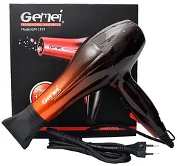 Фен для сушіння та укладання волосся Gemei GM-1719 - мініатюра 3