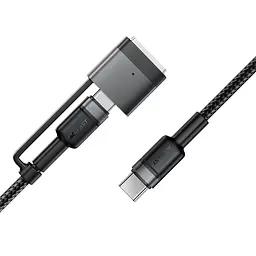 Кабель ACEFAST C22-05 USB-C to USB-C/magnetic aluminum alloy charging data cable Black (6974316285151) - мініатюра 5