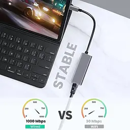 Адаптер USB type-C на 1Gb Ethernet RJ45 - мініатюра 6