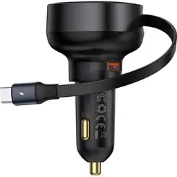 Автомобільний зарядний пристрій Baseus Enjoyment Pro 60W Retractable Black (C00057800111-00) [169692]