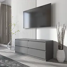Тумба під телевізор Vays R-6, 4 шухляди без ручок, ЛДСП, 140×40×53 см - мініатюра 2