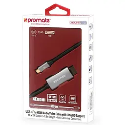 Кабель Promate HDMI-USB Type C V 2.0 2 м (hdlink-60h.grey) - мініатюра 2