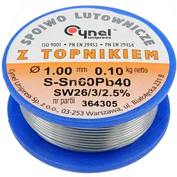 Припій Sn60-Pb40 дротяний на котушці VOREL Ø=1 мм (76810)