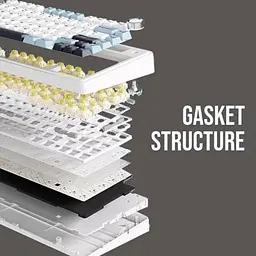 Клавіатура Aula F75 Gasket Greywood V3 switch Hot-Swap PBT Wireless/Bluetooth/USB White (6948391208640) - мініатюра 7
