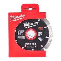 Диск алмазний MILWAUKEE DUH 125, діаметр 125мм (залізобетон, цегла)