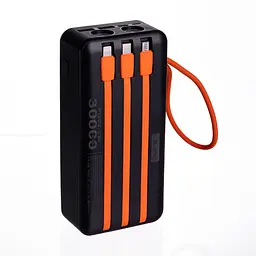 Повербанк зі швидким заряджанням та 3 шнурами 30000 mAh портативний зарядний пристрій powerbank заряджання для телефона ZoroxHP-N56 - мініатюра 3