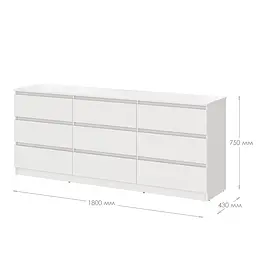 Комод у вітальню MebelStar Нео 9Ш 180x43x75,5 см Аляска сірий (MBS-1321) - мініатюра 4
