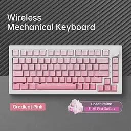 Ігрова механічна клавіатура Akko 5075 V3 / Три режими підключення / Frost Pink Switch / Pink - мініатюра 2