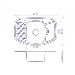 Мийка кухонна Kraft 7851 D Decor врізна 767х507х180 мм 0,8 мм 30412 - мініатюра 2