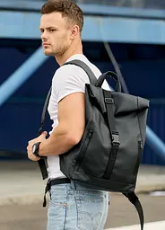 Чоловічий рюкзак ролл Sambag RollTop LZT чорний 41 x 30 x 16 см (24208001m) - мініатюра 3