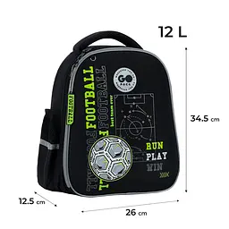 Рюкзак GoPack Education 165S Football Fan Чорно-сірий (GO26-165S-4) - мініатюра 2