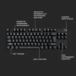 Клавіатура LOGITECH G413 TKL SE (920-010446) чорна - мініатюра 3
