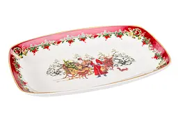 Блюдо Lefard Christmas Collection 38х19 см червоне з білим (986-125) - мініатюра 2