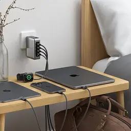 Мережевий зарядний пристрій Satechi 145 Вт USB-C 4-Port PD GaN Travel Space Gray з комплектом адаптерів для подорожей (ST-W145GTM) - мініатюра 5
