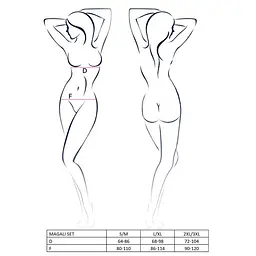 Комплект білизни MAGALI Set OpenBra red - Passion Exclusive: стрепи: ліф трусики та пояс L/XL - мініатюра 6
