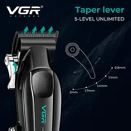 Акумуляторна машинка для стрижки VGR V-662 GREEN, 7000 RPM, 6 насадок, LED-дисплей - мініатюра 7