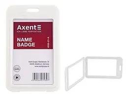 Бейдж Axent вертикальний 54х84 мм, РР, білий (5) 4530-21