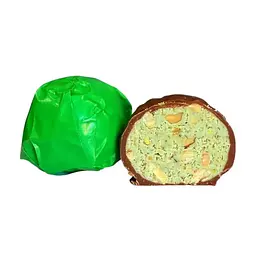Дубайські цукерки Lux Choco 3116 з з подрібненим мигдалем, кеш'ю, з тістом катаїфі та фісташкою 1 шт 45 г