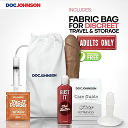 Фалоімітатор Doc Johnson The Realistic Cock ULTRASKYN Squirting, 24 см - мініатюра 4