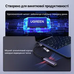 Карта відеозахоплення UGREEN CM716 з HDMI на USB-A або USB-C захоплення 1080p 60 Гц вхід до 4K 30 Гц без наскрізного HDMI-виходу із записом звуку для OBS Studio та XSplit космічний сірий (25854) - мініатюра 7