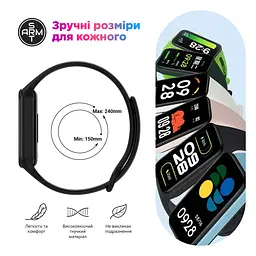Силіконовий ремінець для фітнес браслетів Xiaomi Redmi Smart Band 2 Mi Band 8 Active, Silicone, light blue, зі зручною застібкою, на фітнес трекер та смарт годинник, ArmorStandart (ARM73999) - мініатюра 4