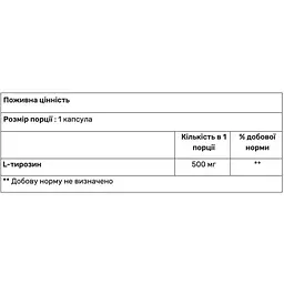 Амінокислота Л-Тирозин Haya Labs L-Tyrosine 500 мг 100 капсул - мініатюра 2
