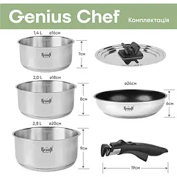 Набір посуду Krauff Genius Chef 6 предметів (26-303-015) - мініатюра 35