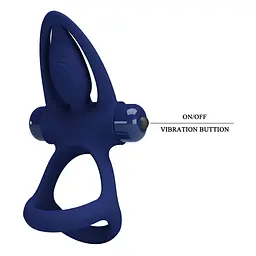 Віброкільце Pretty Love Vibration Cock Ring синій - мініатюра 6