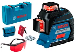 Лінійний лазерний нівелір Bosch GLL 3-80 Professional в кейсі з мішенню, чохлом та окулярами