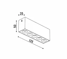 Світильник точковий накладний Kloodi KD-PIXEL 5X2 10W 3K WH - мініатюра 4
