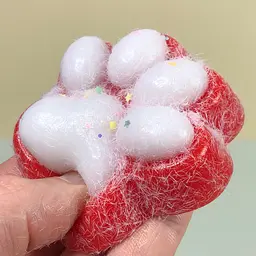 Сквіш антістрес UFT Squish Cat Paw Fluffy 7 Пухнаста лапка Red  - мініатюра 6