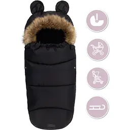 Зимовий конверт MoMi Sleeping bag black чорний - мініатюра 6