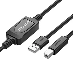 Кабель UGREEN USB 2.0 A Male to B Male Active Printer Cable 15m (Чорний) 10362