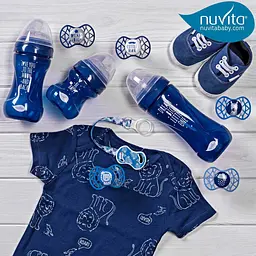 Пустушка Nuvita 7084 Air55 Cool ортодонтична 6m+ LOVE блакитно-синя NV7084CB - мініатюра 8