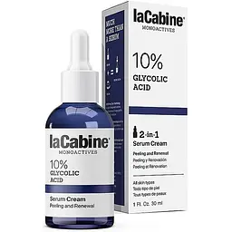 Крем-сироватка La Cabine 10% Glycolic Acid 2 in 1 для оновлення шкіри обличчя 30 мл