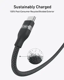 Кабель Anker USB-C to USB-C - 0.9 m 240 W Upcycled-Braided Black (7263066) - мініатюра 5