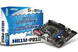 Материнська плата MSI H61M-P21 (B3) ( (Socket 1155, Intel H61, Micro-ATX) Б/в - мініатюра 5