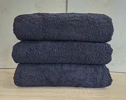 Набір турецьких махрових однотонних рушників Zeron 3 штуки 70х140 Black щільність 500 г/м2