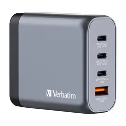 Зарядное устройство для Verbatim GaN 140 W 4 ports (2xUSB-C-140 W, USB-C 20 W /USB-A -3.0) (32203)