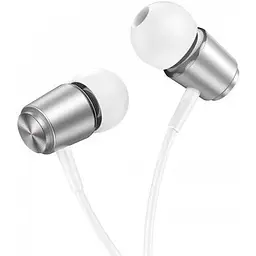 Навушники металеві Hoco M108 Spring metal universal earphones with mic чорні - мініатюра 4