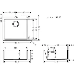 Кухонна мийка Hansgrohe S51 S510-F450 43312380 - мініатюра 2