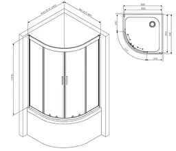 Душове огородження Deep 1/4 Round AM.PM Gem 90×90 см, без піддону, хром профіль W90UG-401A9090-MT - мініатюра 4