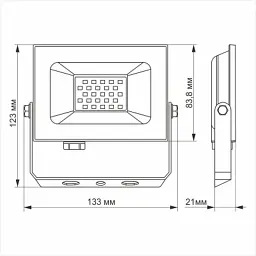 Прожектор Videx LED TITANUM TLF206 20W 6000K (TLF206) - мініатюра 2