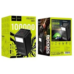Батарея універсальна HOCO 100000mAh Endure 22.5W PD, QC, LED Lamp, Black (DB03 / 714721) - мініатюра 6