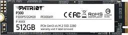 Накопичувач SSD Patriot P300 M.2 2280 PCIe NVMe 3.0 x4 TLC 512GB (P300P512GM28)