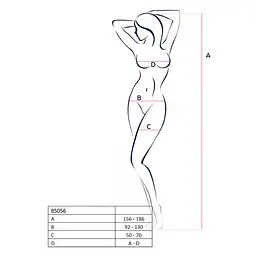 Бодістокінг Passion BS056 red, комбінезон, імітація панчіх - мініатюра 4