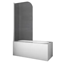 Шторки скляні на ванну Koer SR BS01-80x140-TR-01 прозоре скло 6 мм, хром KR5400, Універсальна, прозорий, хром