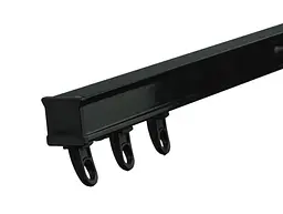 Карниз для штор профіль AS у зборі Чорний для важких штор, Нідерланди 175 см.